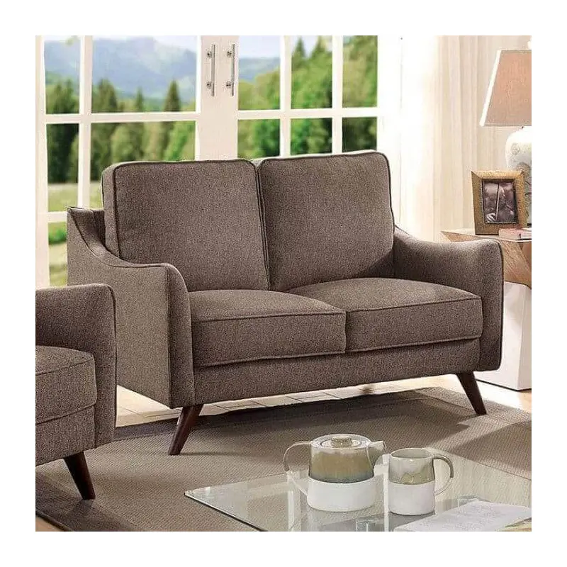 Maxime Light Brown Mid Century Loveseat