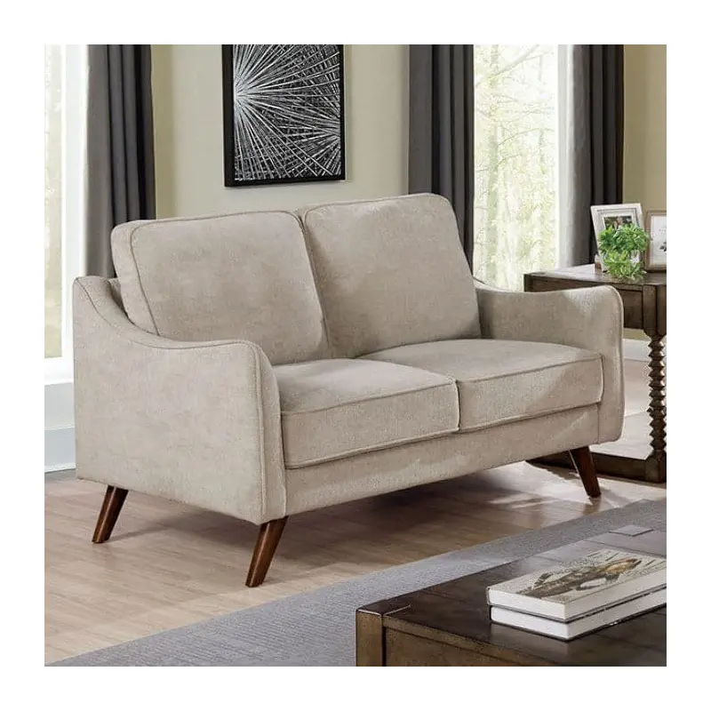 Maxime Light Gray Mid Century Modern Loveseat