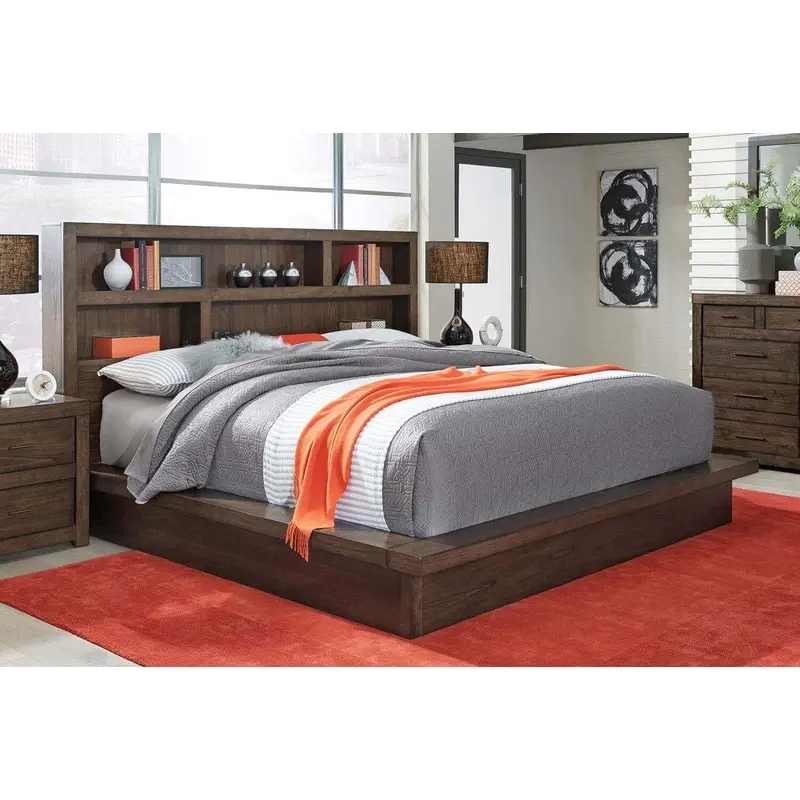 Modern Loft Collection Brownstone Platform Panel Bed