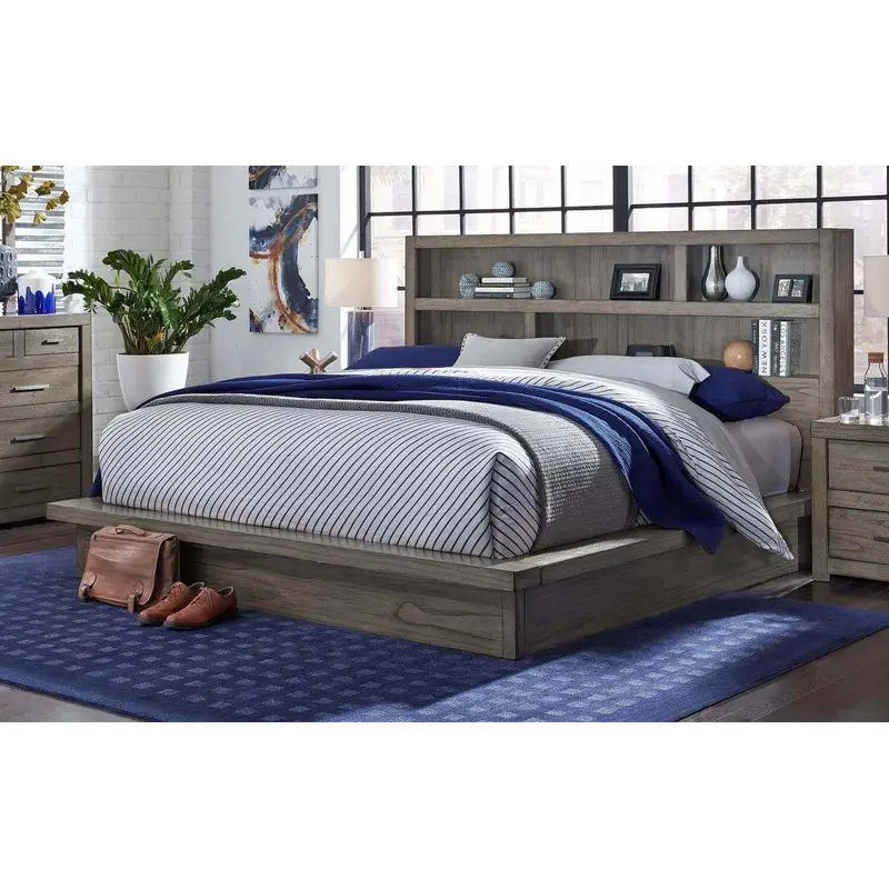 Modern Loft Collection Graystone Platform Panel Bed