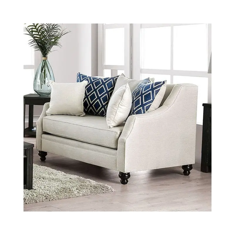 Nefyn Ivory Transitional Loveseat