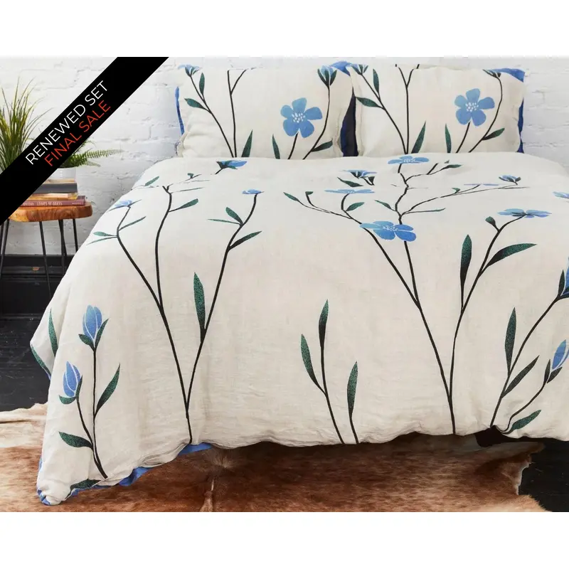 Organic European Linen Duvet Cover Set | Hrblomst | Renewed