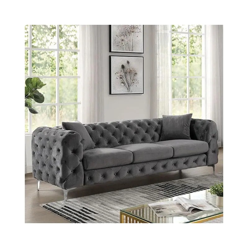Sapphira Dark Gray Contemporary Sofa