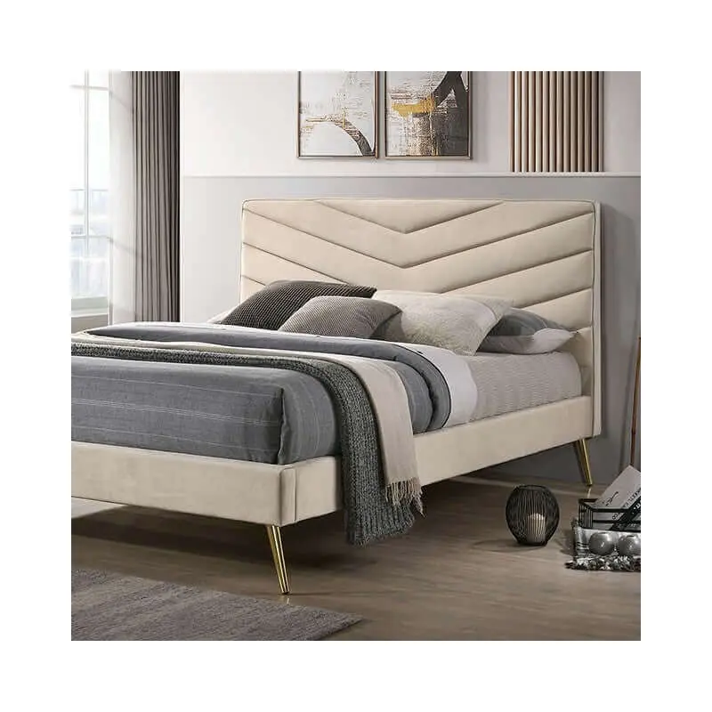 Vivar Mid Century Beige Bed