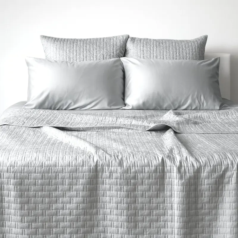 Bamboo Quilted Coverlet- Stone
