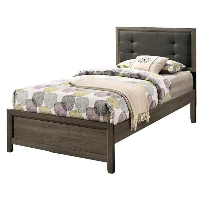 Roanne Twin Bed In Gray and Charcoal