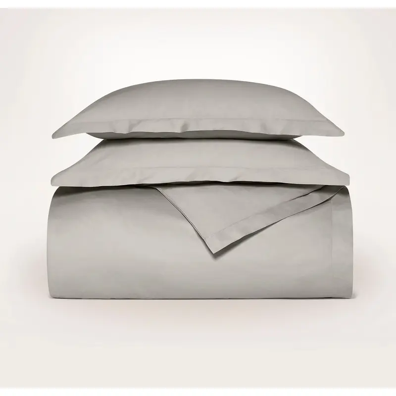 Signature Hemmed Duvet Set - Pewter