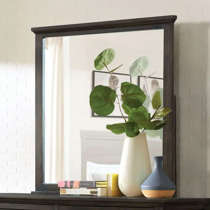 Alaina 5Mm Beveled Mirror In Walnut