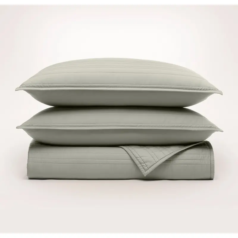 Signature Stripe Quilt Set - Sageleaf