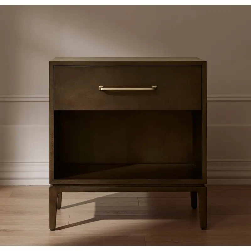 Single Drawer Wood Nightstand - Espresso