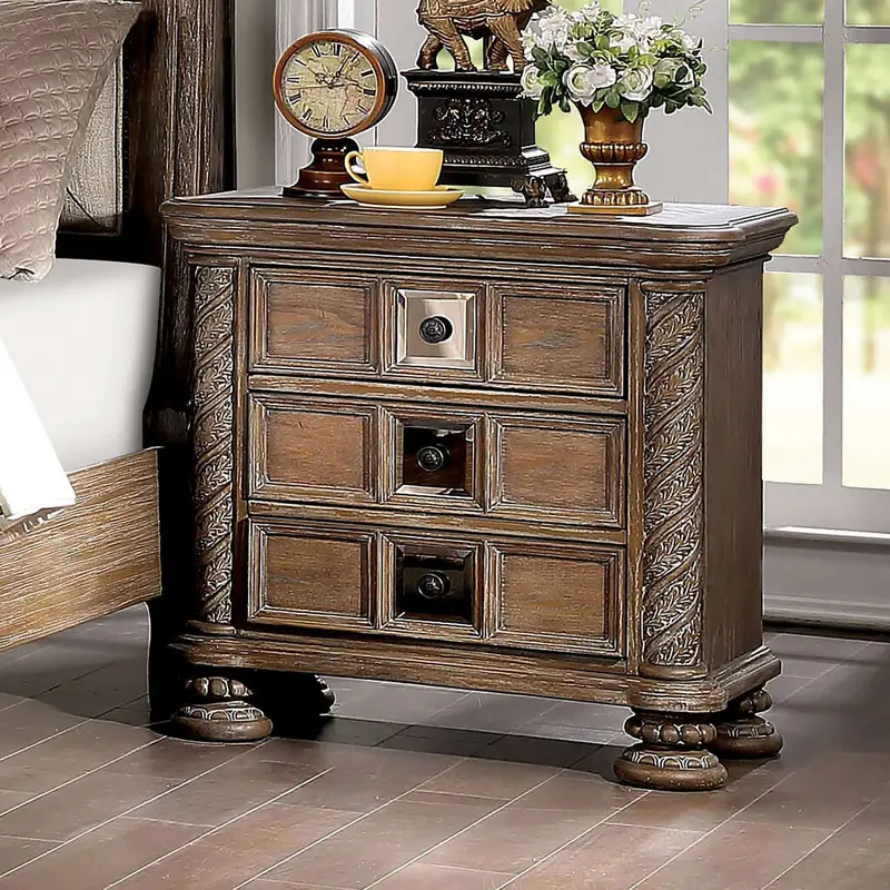 Timandra Night Stand In Rustic Natural Tone