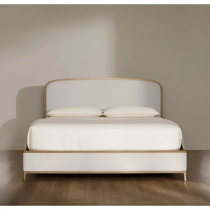 Upholstered Curve Bed - Sand