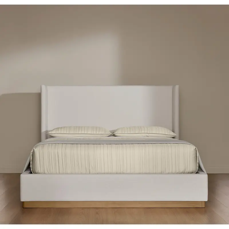 Upholstered Wingback Bed - Sand
