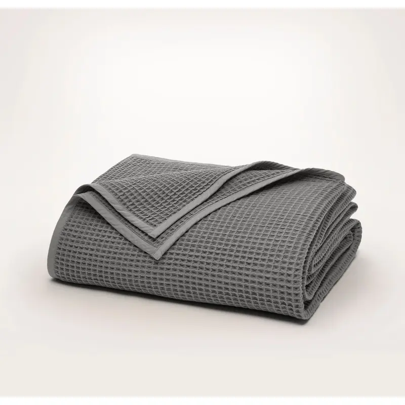 Waffle Bed Blanket - Stone