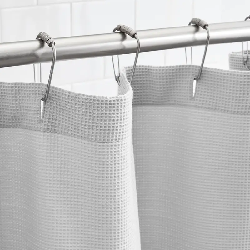 Waffle Shower Curtain - Pale Pewter