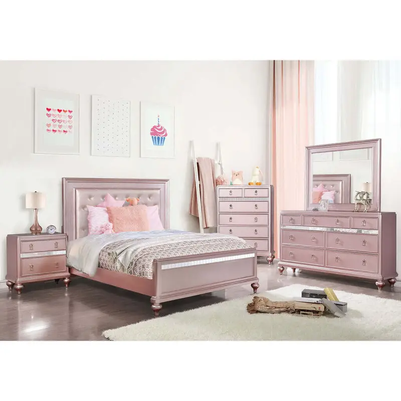 Ariston Twin Bed In Rose Gold