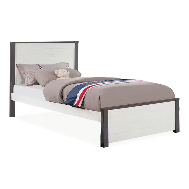 Priam Twin Bed In White and Gray