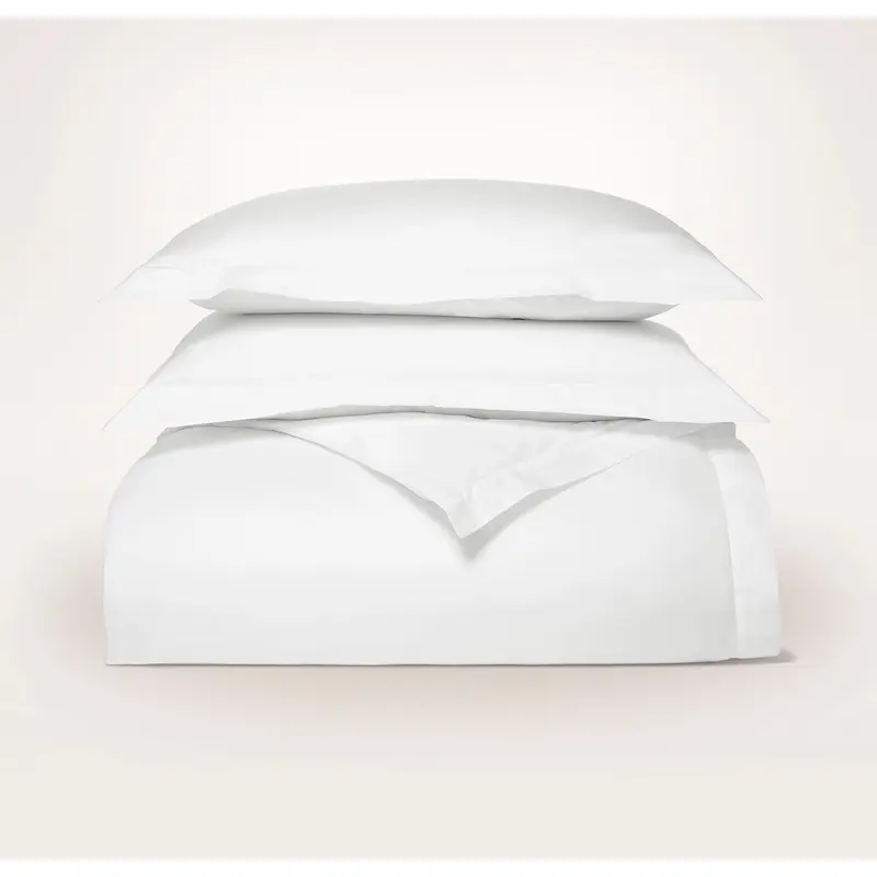 Signature Hemmed Duvet Set - White