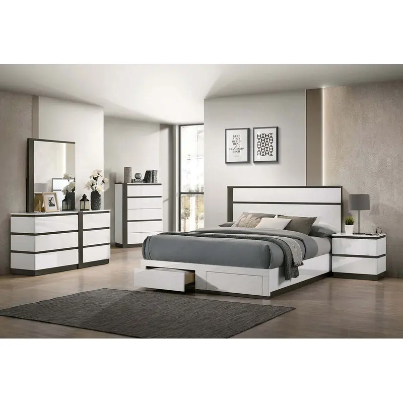 Birsfelden Bedroom Set In White and Gray