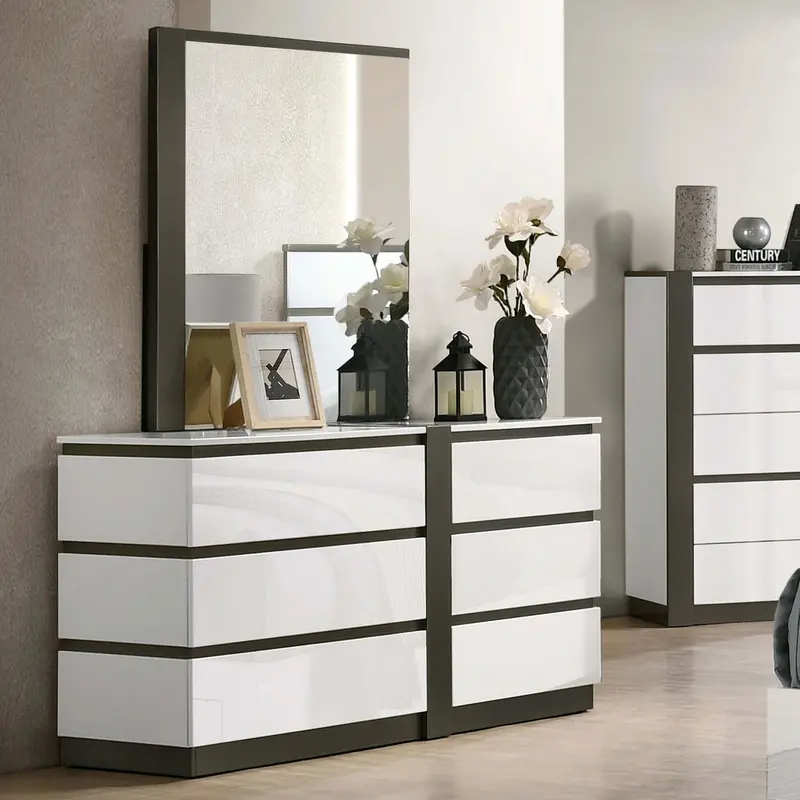 Birsfelden Dresser In White and Gray