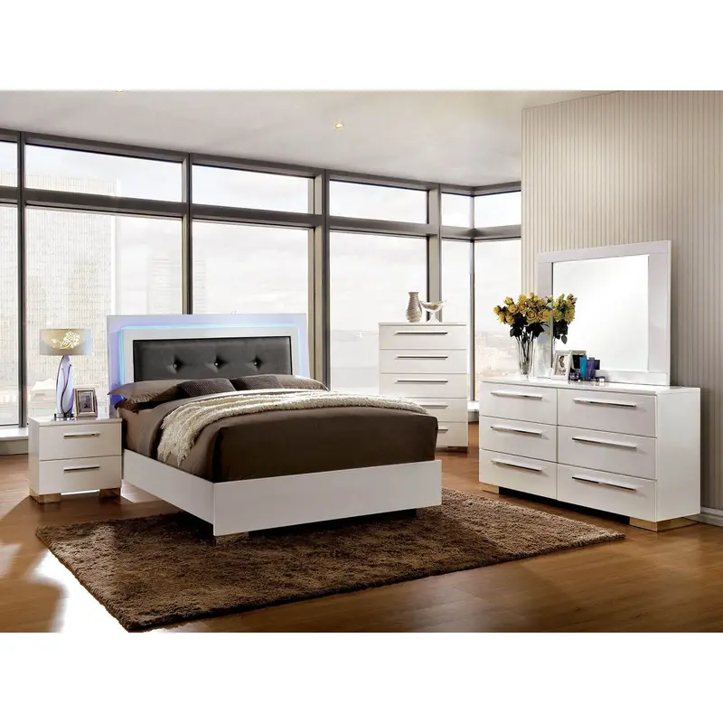 Clementine Smooth White Youth Upholstered Bedroom Set