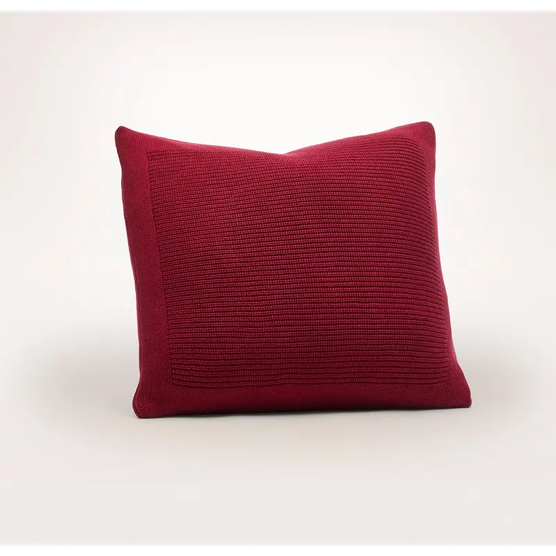 Ribbed Knit Pillow Cover (20x20) - Cranberry