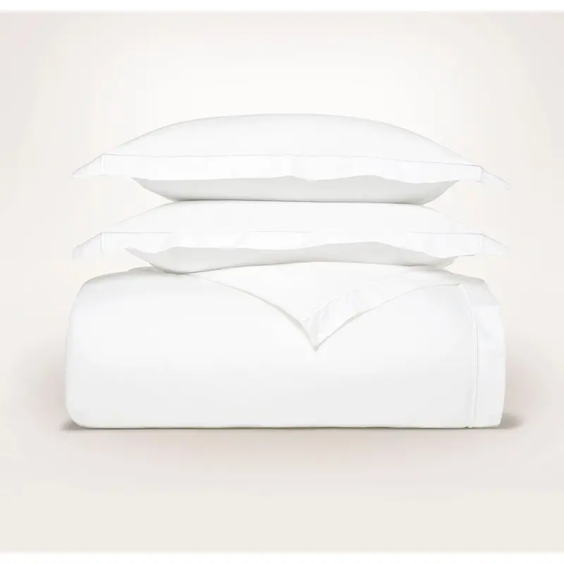 Signature Embellished Duvet Set - White/White Embroidered