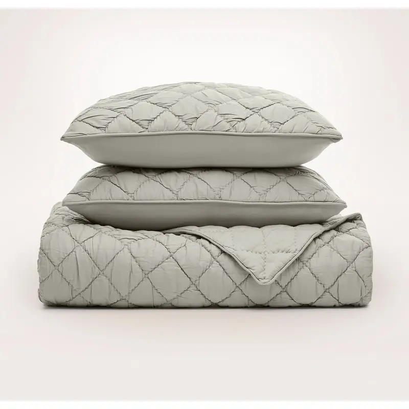 Signature Handstitched Cloud Comforter Set - Pewter