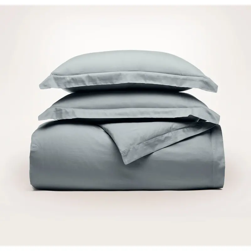 Signature Hemmed Duvet Set - Bluestone