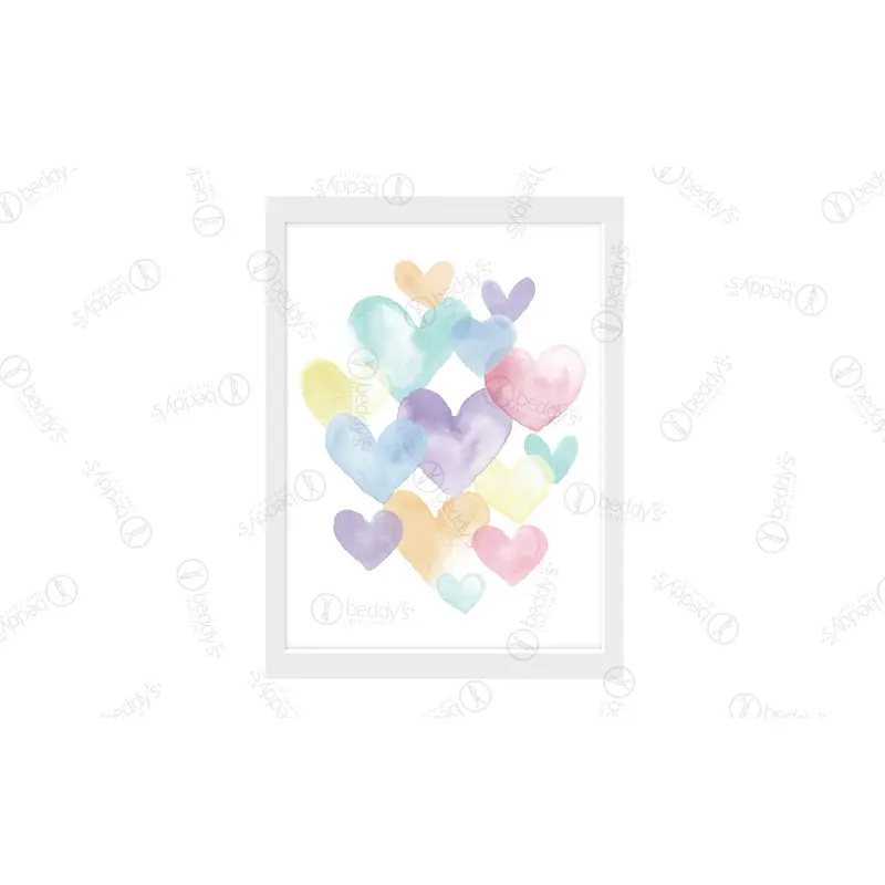 Watercolor Hearts Digital Artwork Download