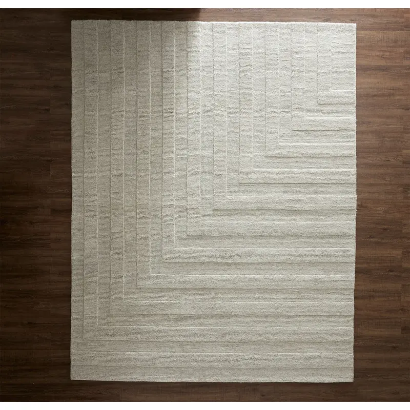 Modern Framed Rug - Heathered Natural
