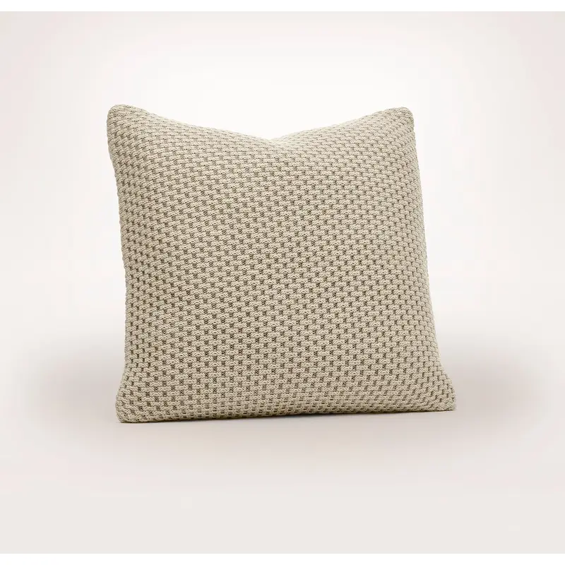 Mosaic Honeycomb Knit Pillow Cover (20x20) - Heathered Oatmeal
