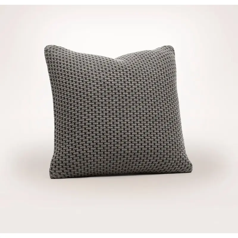 Mosaic Honeycomb Knit Pillow Cover (20x20) - Heathered Stone