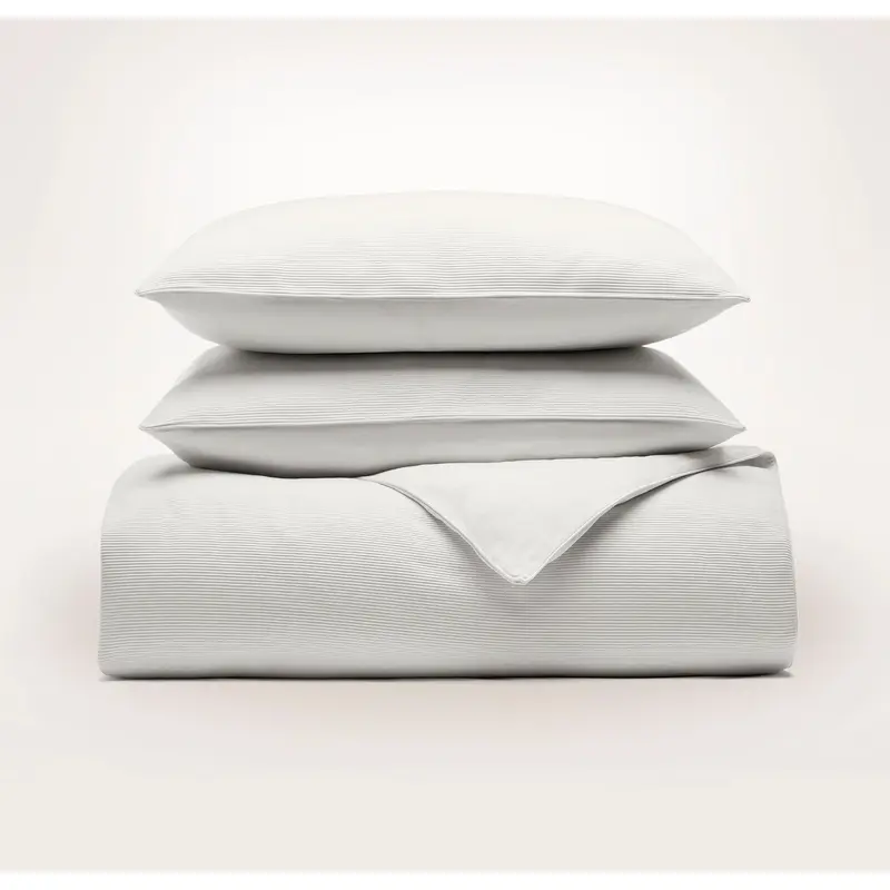 Ottoman Rib Duvet Set - White