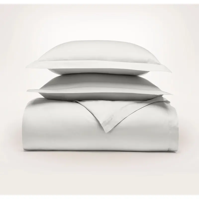 Percale Hemmed Duvet Set - Mist
