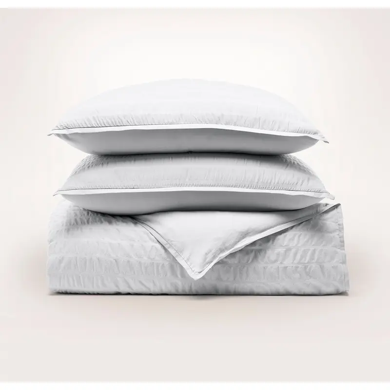 Relaxed Seersucker Duvet Set - Sky