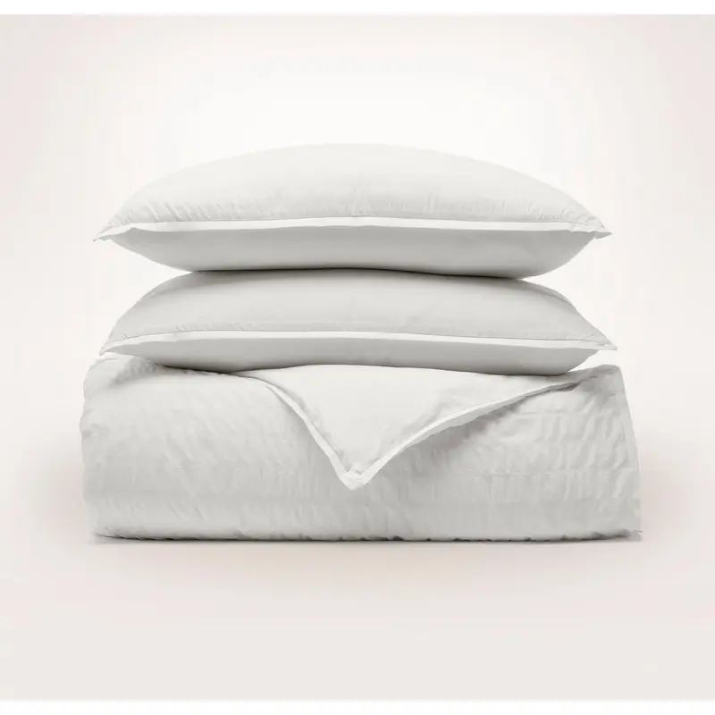 Relaxed Seersucker Duvet Set - White