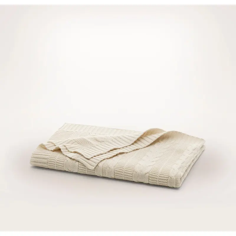 Cable Knit Baby Blanket - Natural