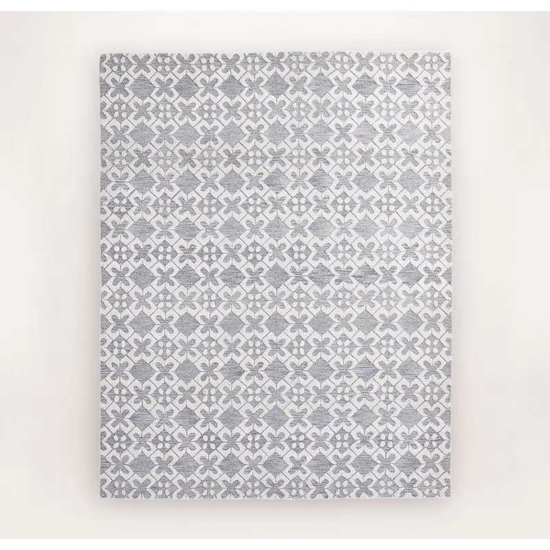 Cotton Tile Rug - Pewter