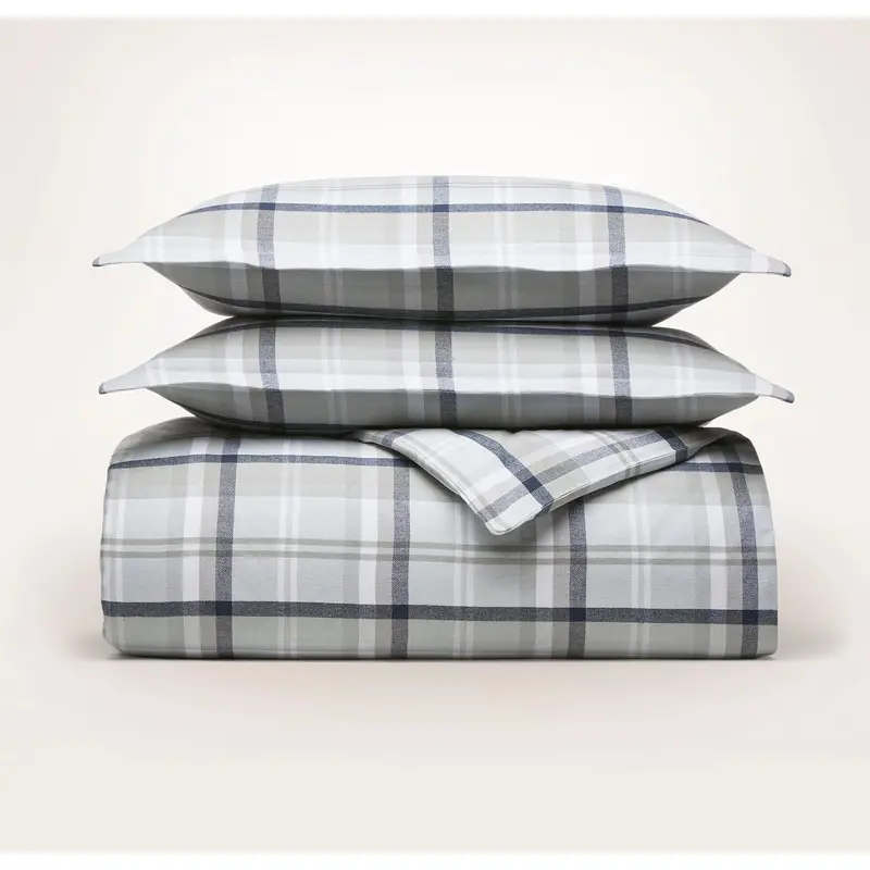 Flannel Duvet Set - Shore Heathered Plaid