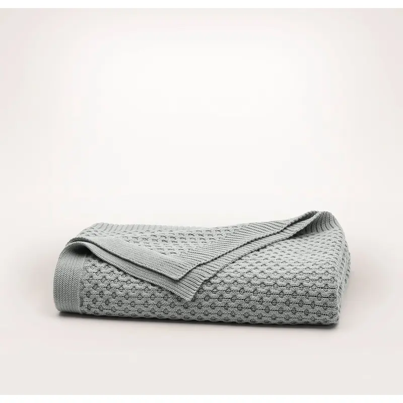 Honeycomb Knit Throw Blanket - Shore