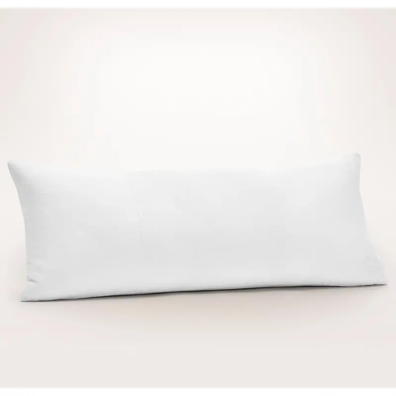 Linen Velvet Paneled Pillow Cover (Lumbar) - White