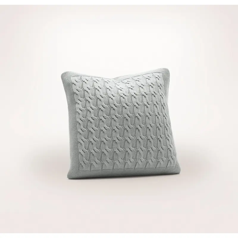 Modern Cable Knit Pillow Cover (20x20) - Shore