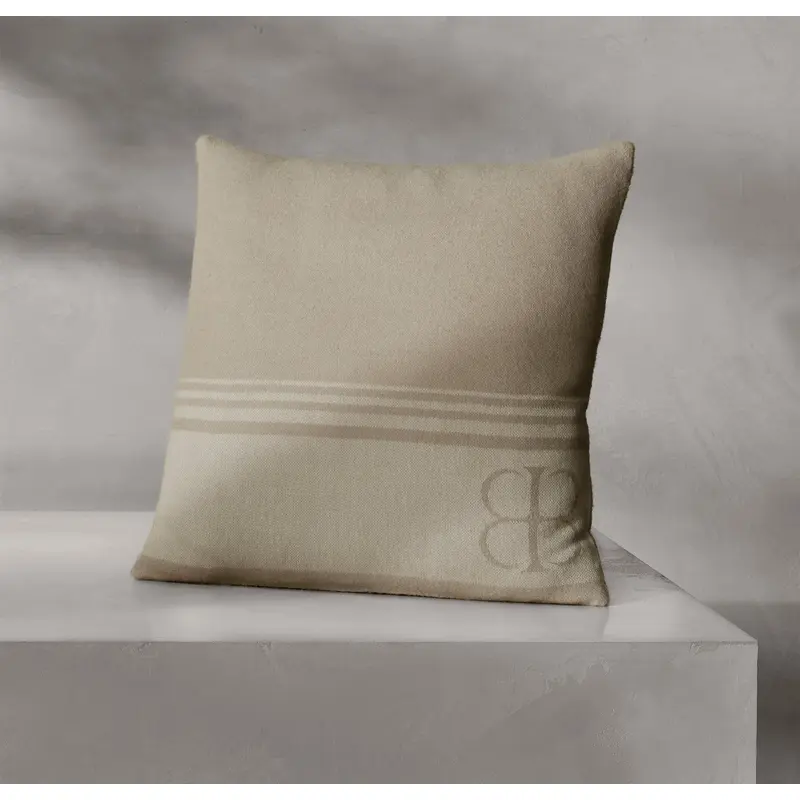 Alpaca Monogram Pillow Cover - Natural/Oak