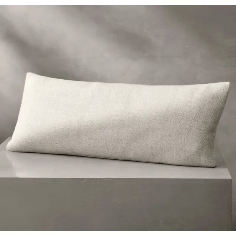 Alpaca Pin Check Pillow Cover - Ivory/Pewter