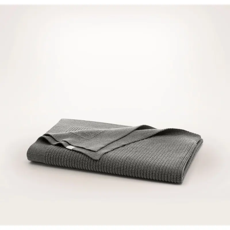 Baby Blankets - Heathered Stone Ribbed Knit