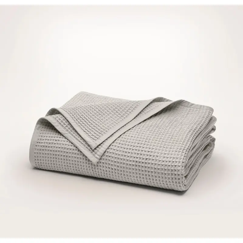 Holiday Waffle Bed Blanket - Pewter