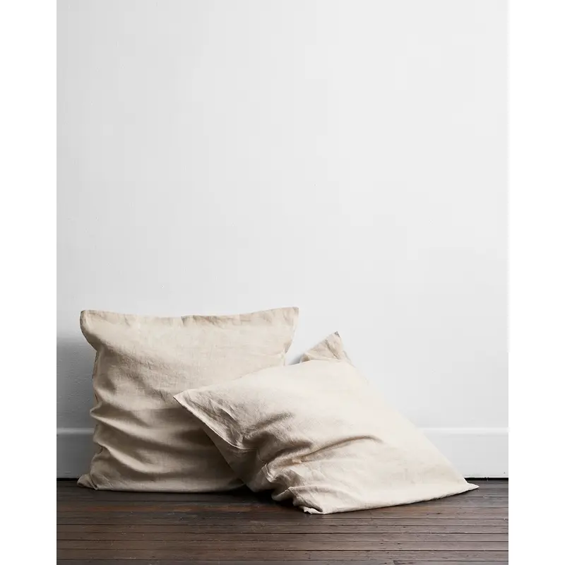 Oatmeal 100% French Flax Linen European Pillowcases (Set of Two)