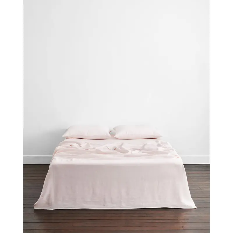 Rosewater 100% French Flax Linen Flat Sheet