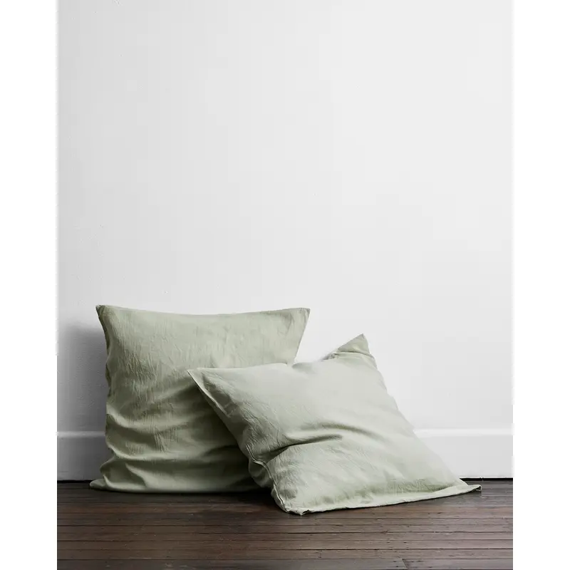 Sage 100% French Flax Linen European Pillowcases (Set of Two)